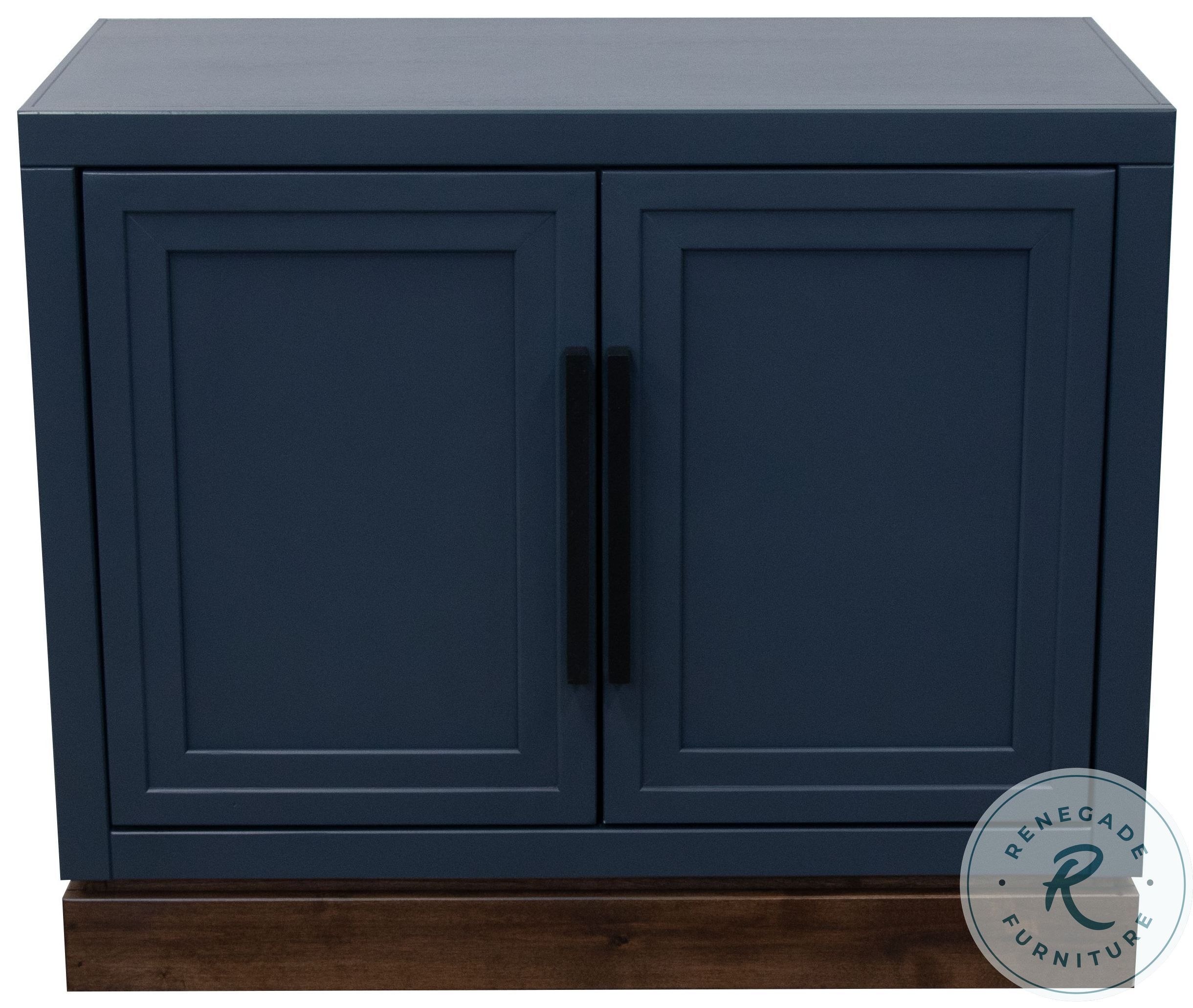Nora Modular Blue Denim And Whiskey 2 Door Cabinet Legend