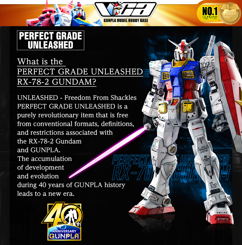 Bandai® Perfect Grade Unleashed PG RX-78-2 GUNDAM 40th Anniversary