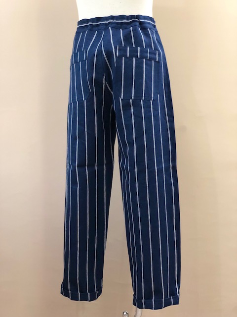 Classical Linen Stripe Easy Pants LOT1644 NAVY STRIPE | dapper's