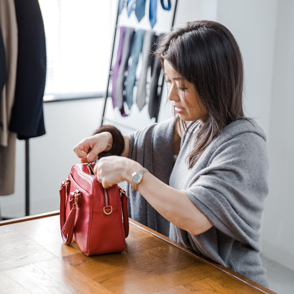 レザーミニボストンバッグ/キャメル | Factelier (ファクトリエ)