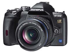 オリンパス、ボディ内手ブレ補正とライブビュー搭載デジタル一眼「E-510」