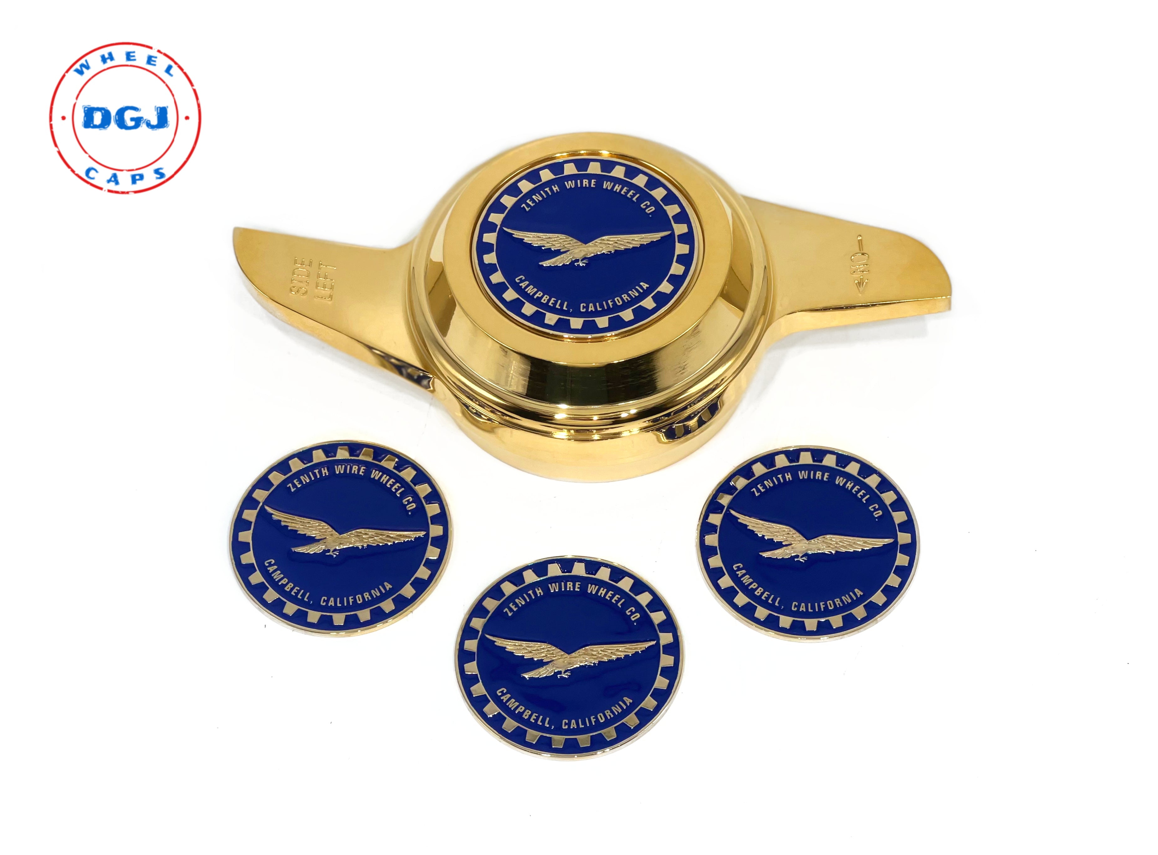 Zenith Eagle Gold Lowrider Wire Wheel Metal Chips Emblems Size