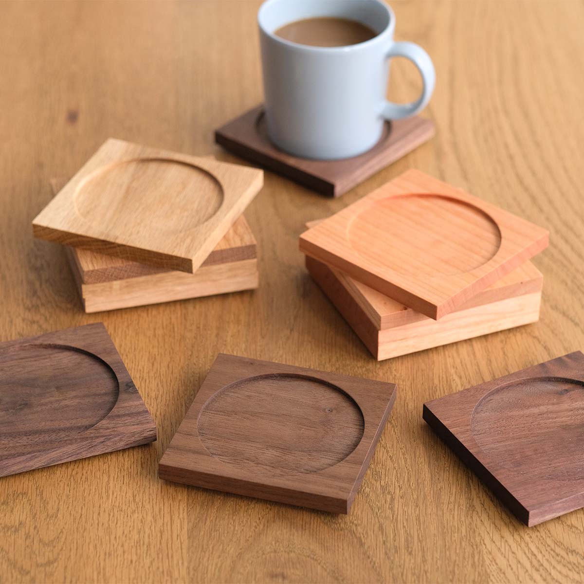 FAVORMADE | Stacking Coaster ×2 / 木製オリジナルコースター（円形