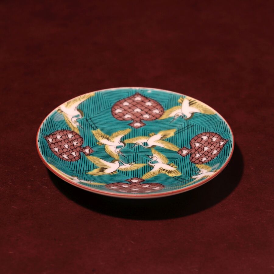 九谷焼豆皿 古九谷青手鶴かるた文 - 九谷焼 - 伝統工芸王国