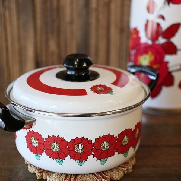 象印ホーロー 両手鍋 ラブリーシリーズ レッド MB-20 未使用品（ひ1722