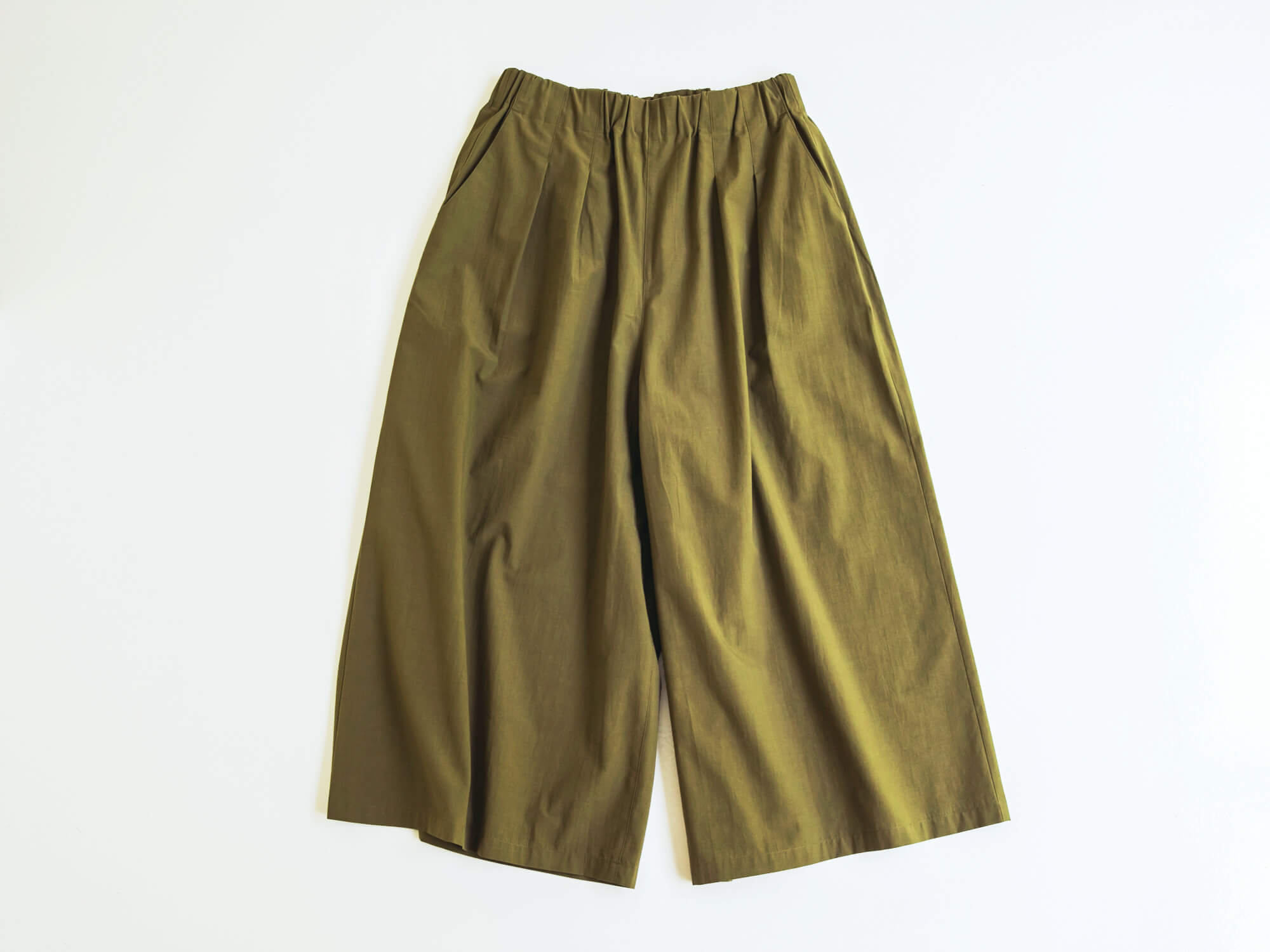 やわらかコットン／スカートパンツ 505／オリーブ（ユニセックス