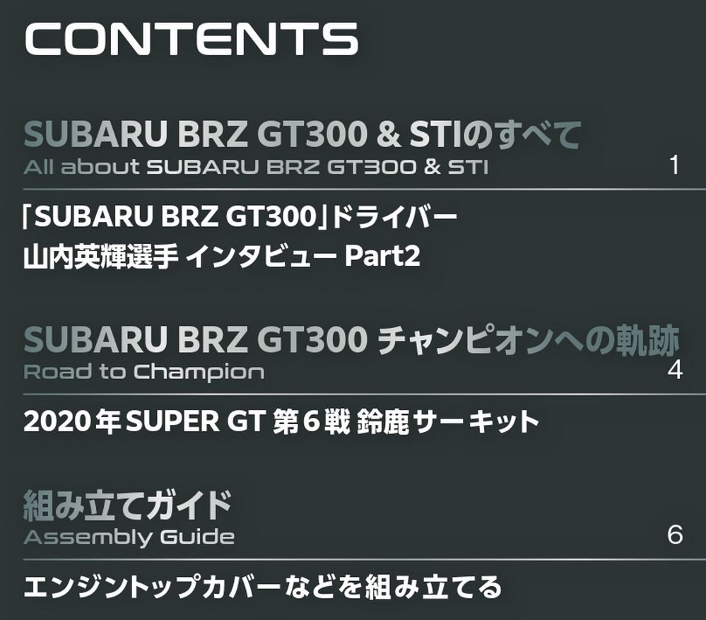 SUBARU BRZ GT300 第15号 | デアゴスティーニ公式