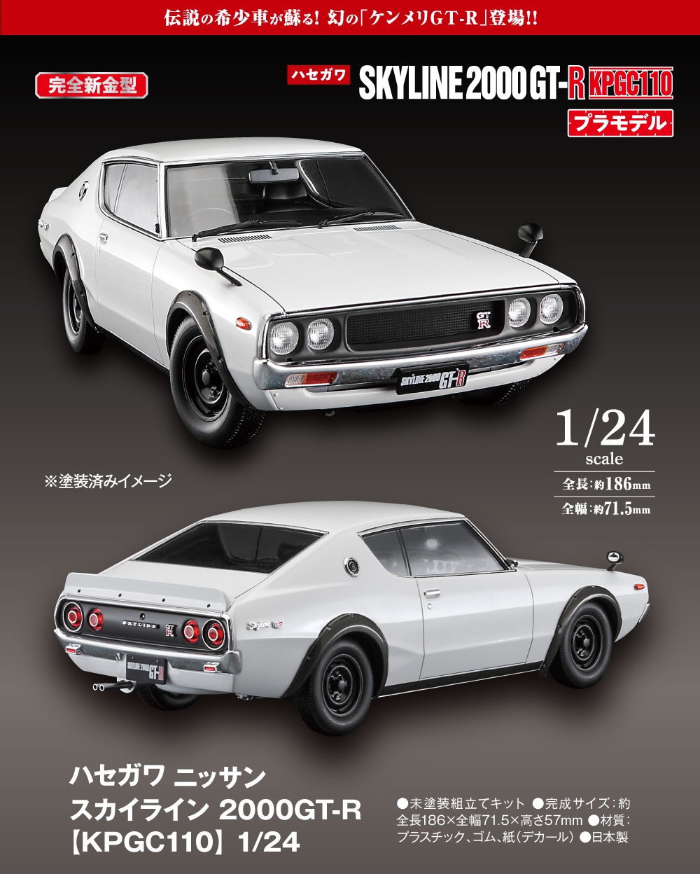 ハセガワ ニッサン スカイライン2000GT-R 1/24 | デアゴスティーニ公式