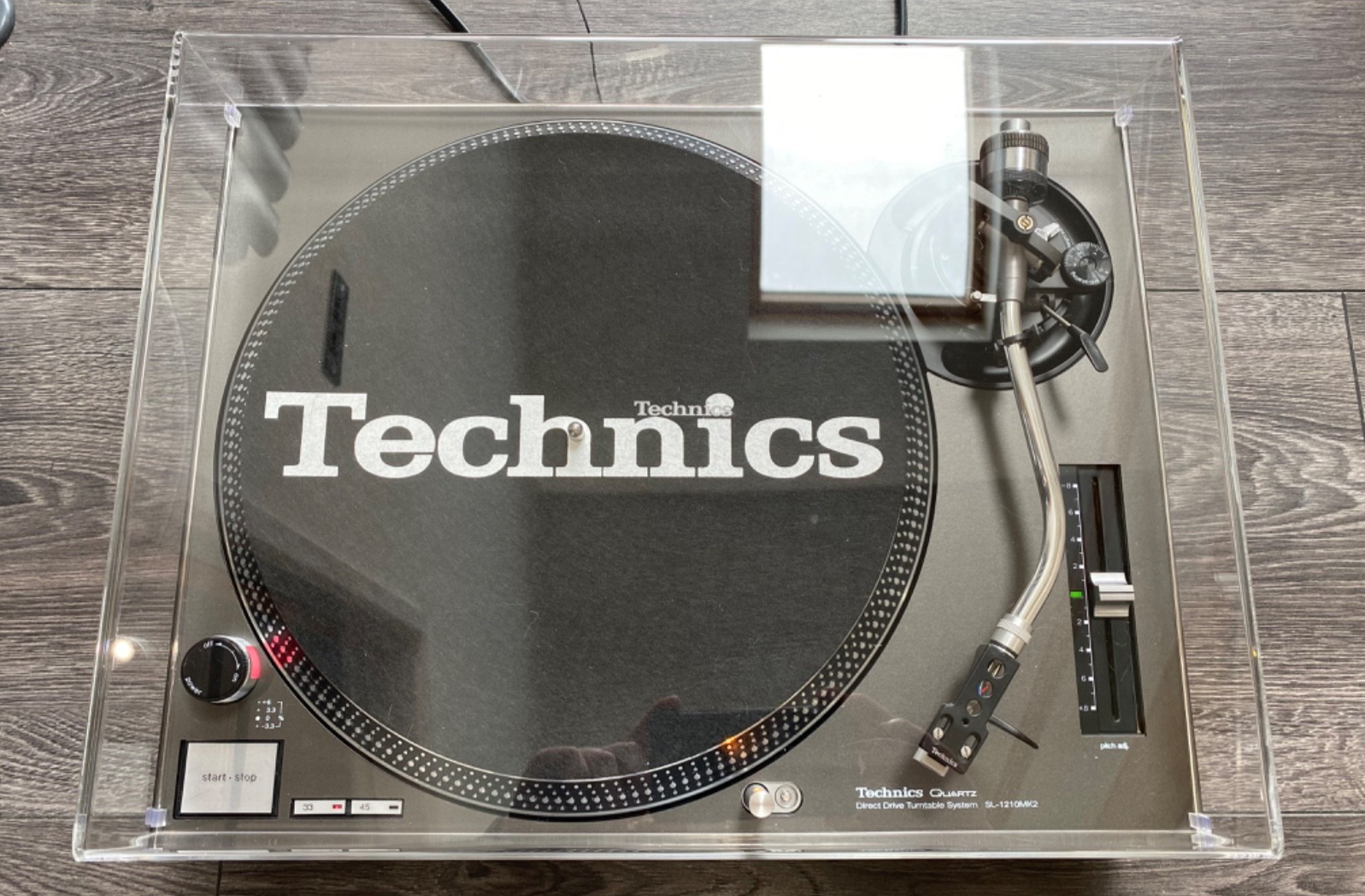 Technics SL-1210 MK2 Turntable w/ New Lid Faceplate & Original