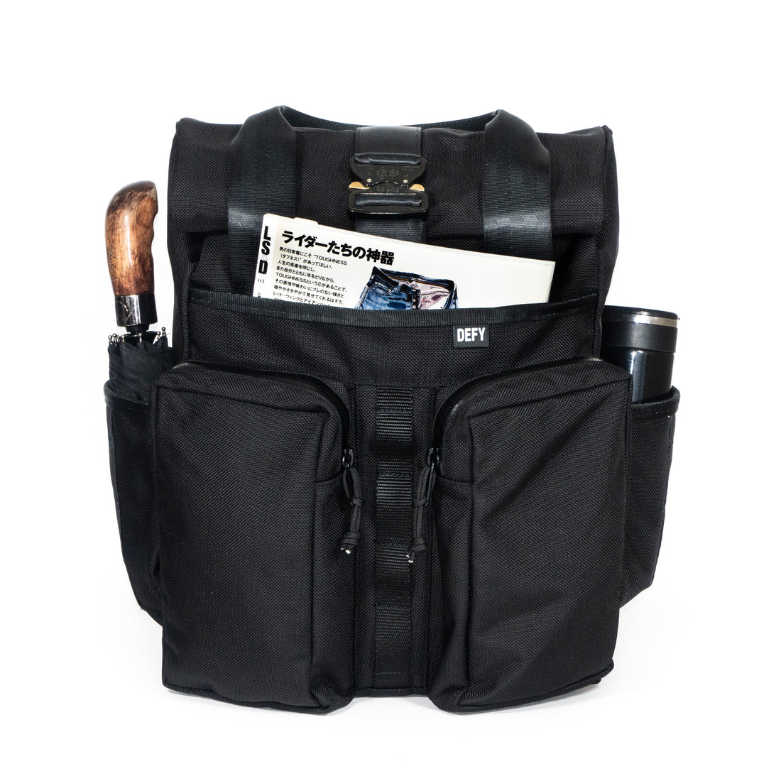 VerBockel 'Day Pack' Roll Top Backpack 2.0 | Black Ballistic Nylon