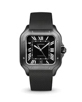 Black Sailcloth CTS Rubber Strap for Cartier Santos de Cartier