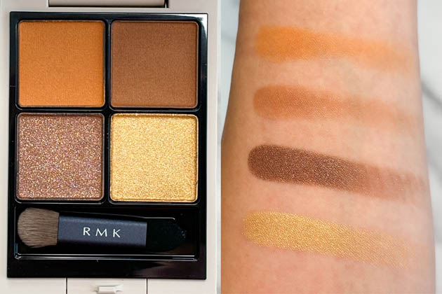RMK〉「シンクロマティック アイシャドウパレット」全8色スウォッチ