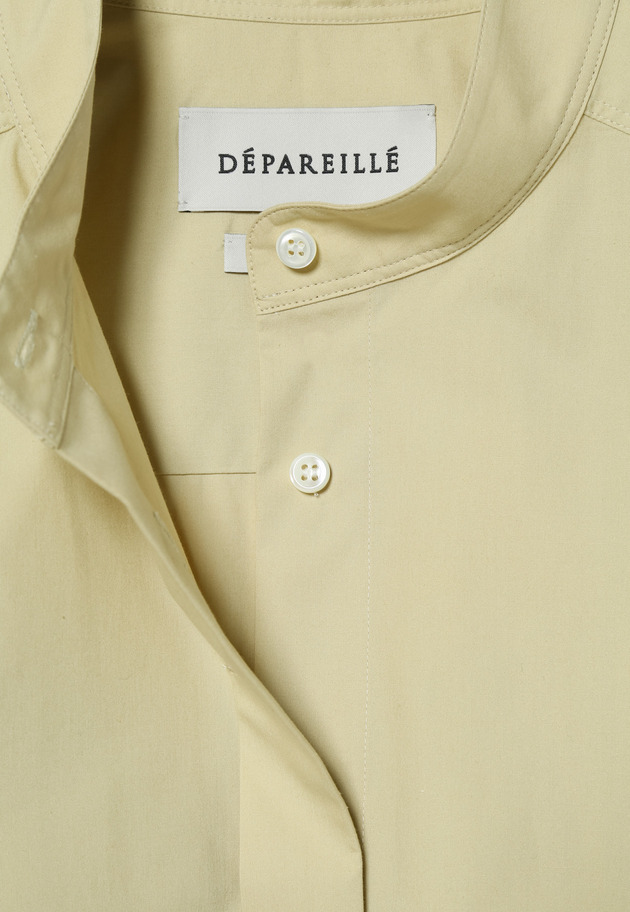 COTTON SILK NO COLLAR BLOUSE / コットンシルクノーカラーブラウス