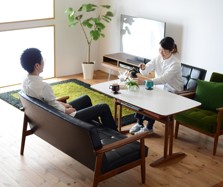 カリモク60+ カフェテーブル1200［T36420HW］ - カリモク60正規取扱店