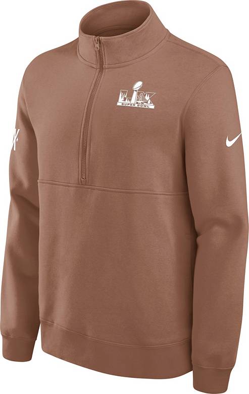 Nike Men's 2025-26 Super Bowl LX Brown Club Fleece 1/2 Zip