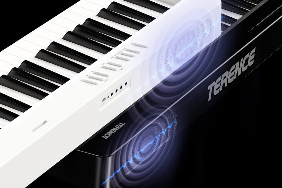 Terence V20，88鍵藍芽折疊鋼琴(白色) ，摺疊鋼琴，可外出攜帶充電使用