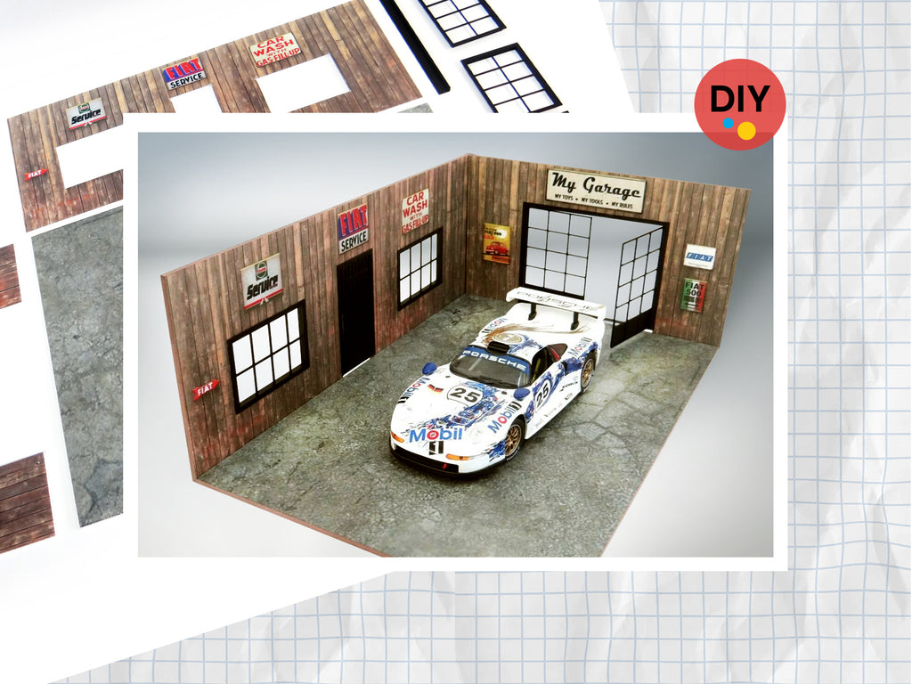 DIY Wooden Garage – 1:18 Scale Diorama Die-Cast Car Display