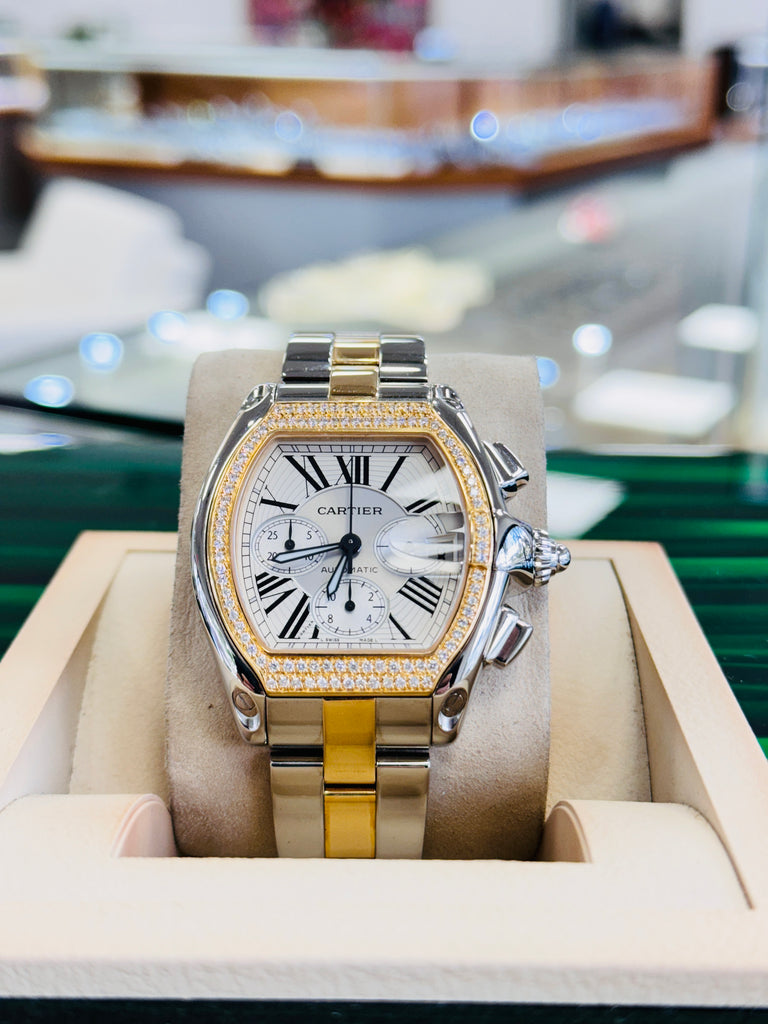 Cartier Roadster W62027Z1 / 2618 Chronograph XL Two-Tone Yellow