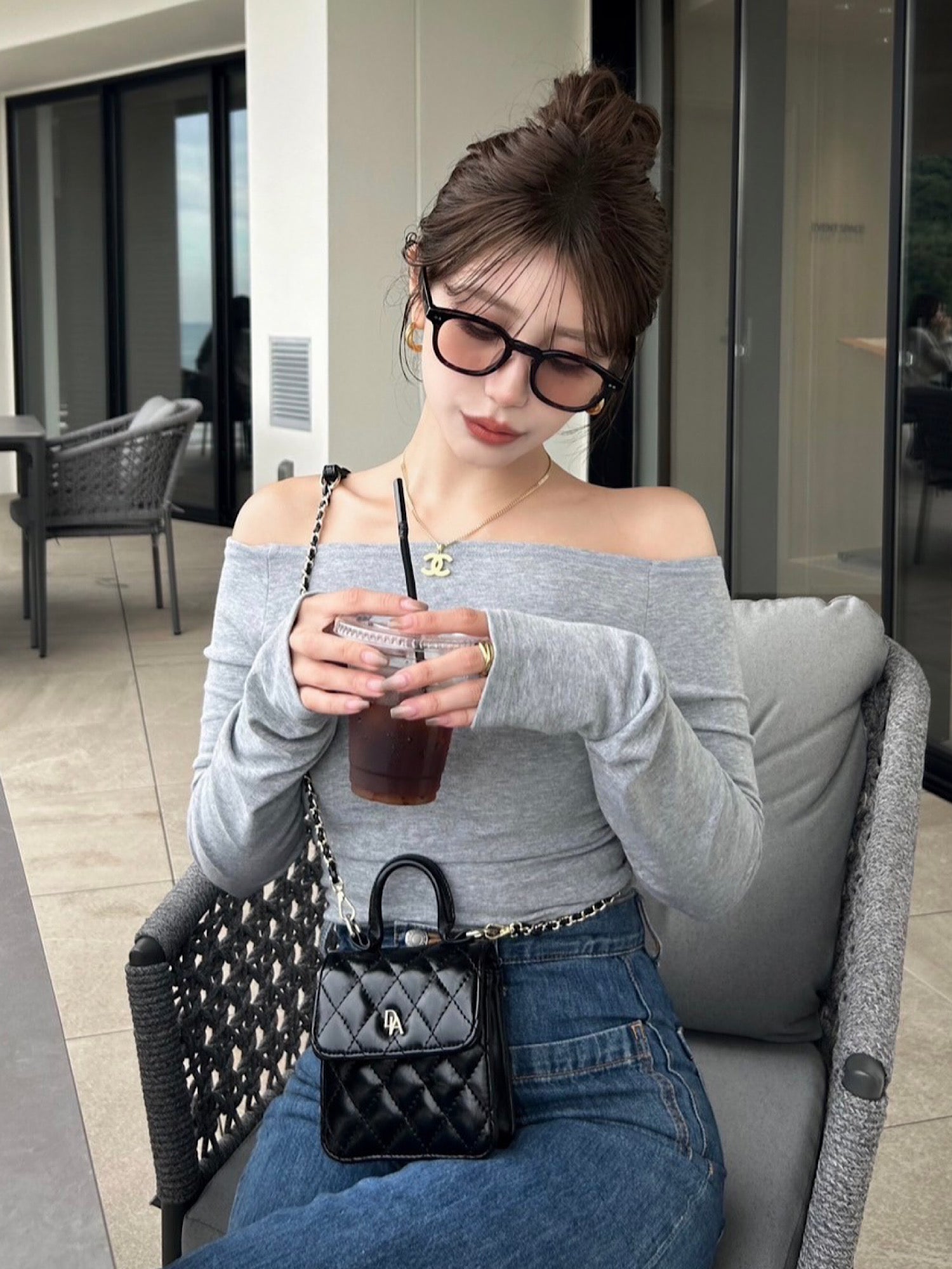 Quilted leather logo mini bag | DIANTÉ (ディアンテ)公式通販サイト