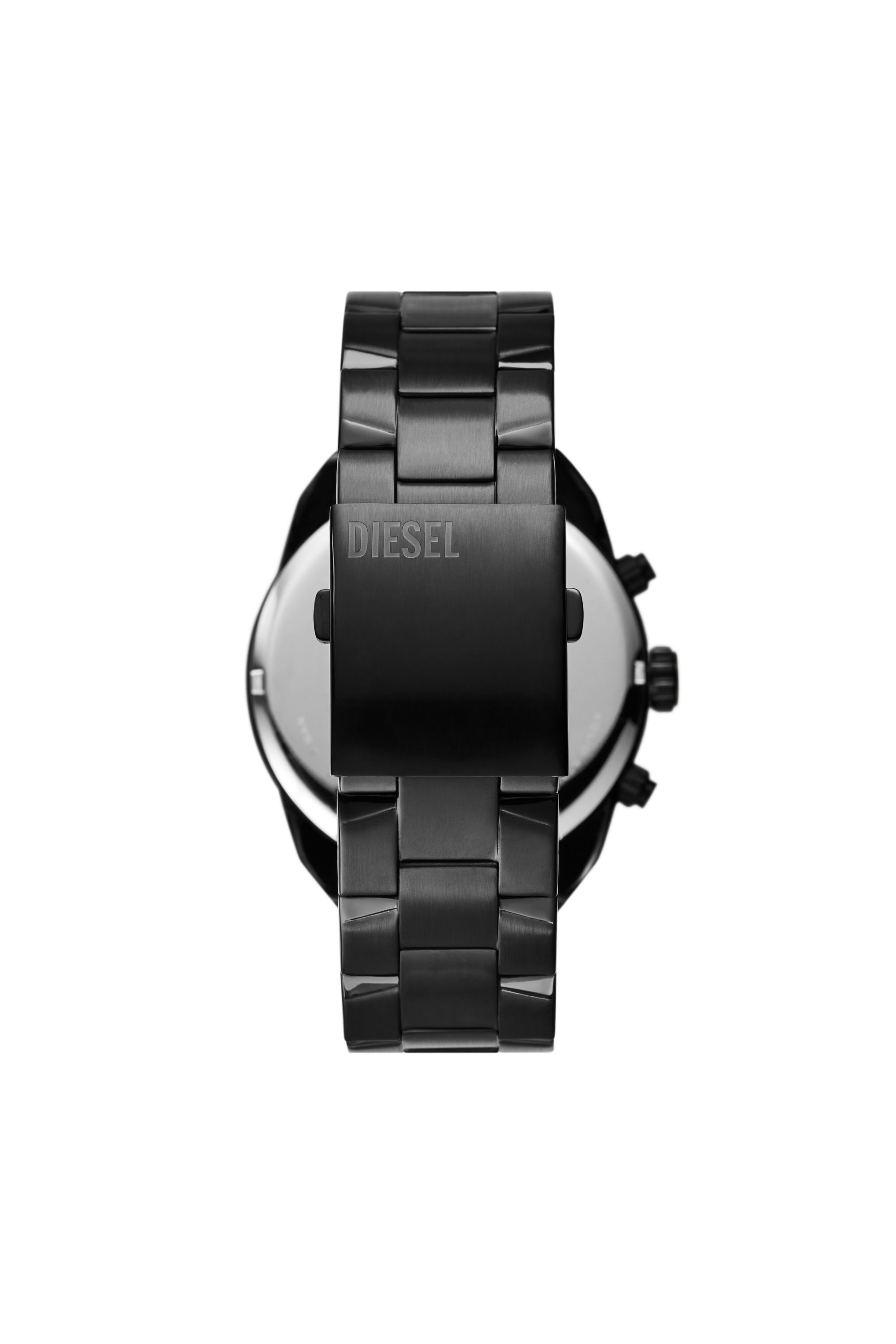 Men's Spiked chronograph black stainless steel watch | Black | Diesel