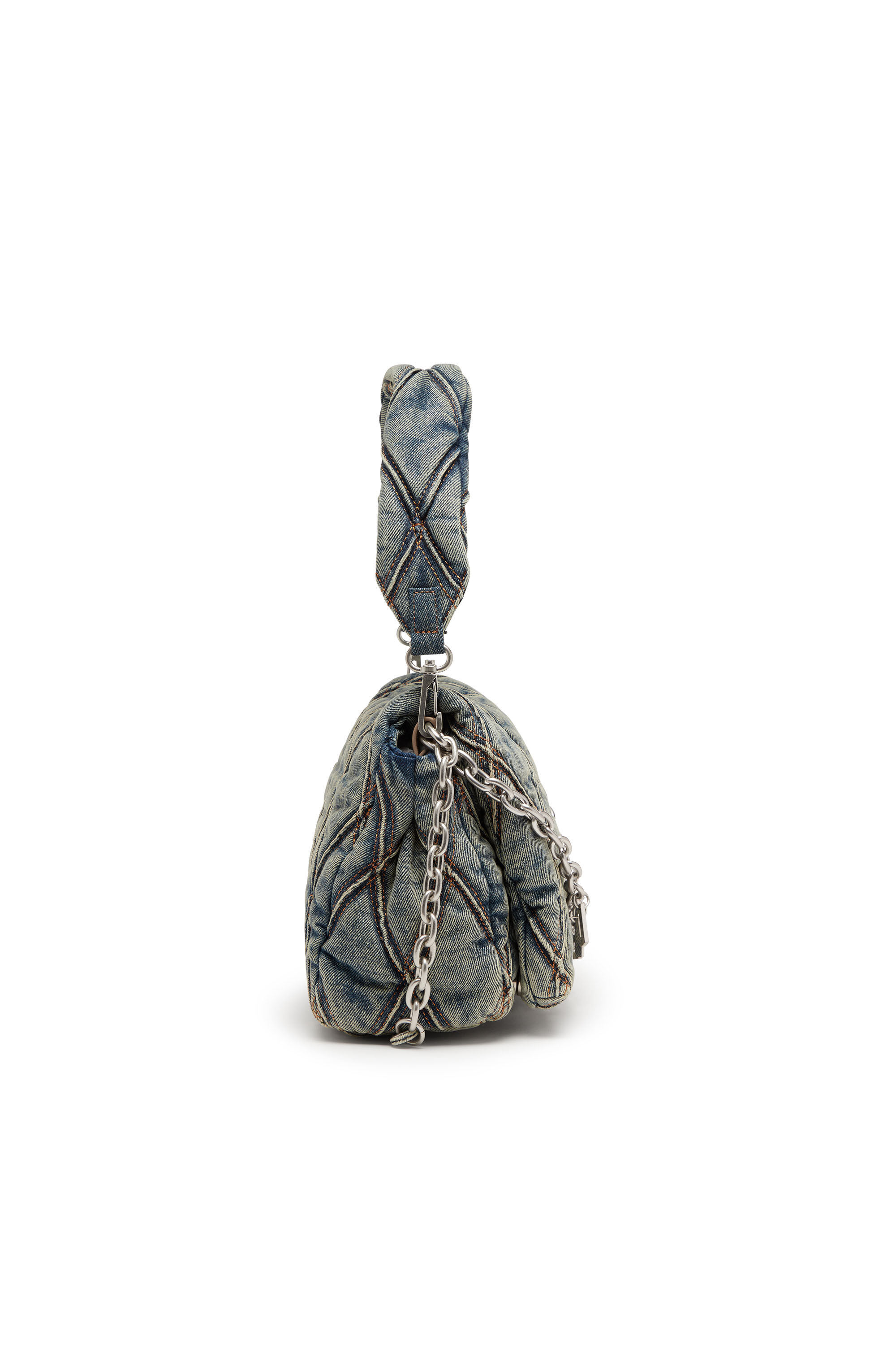 Women's Charm-D M-Handbag in quilted denim | Blue | Diesel