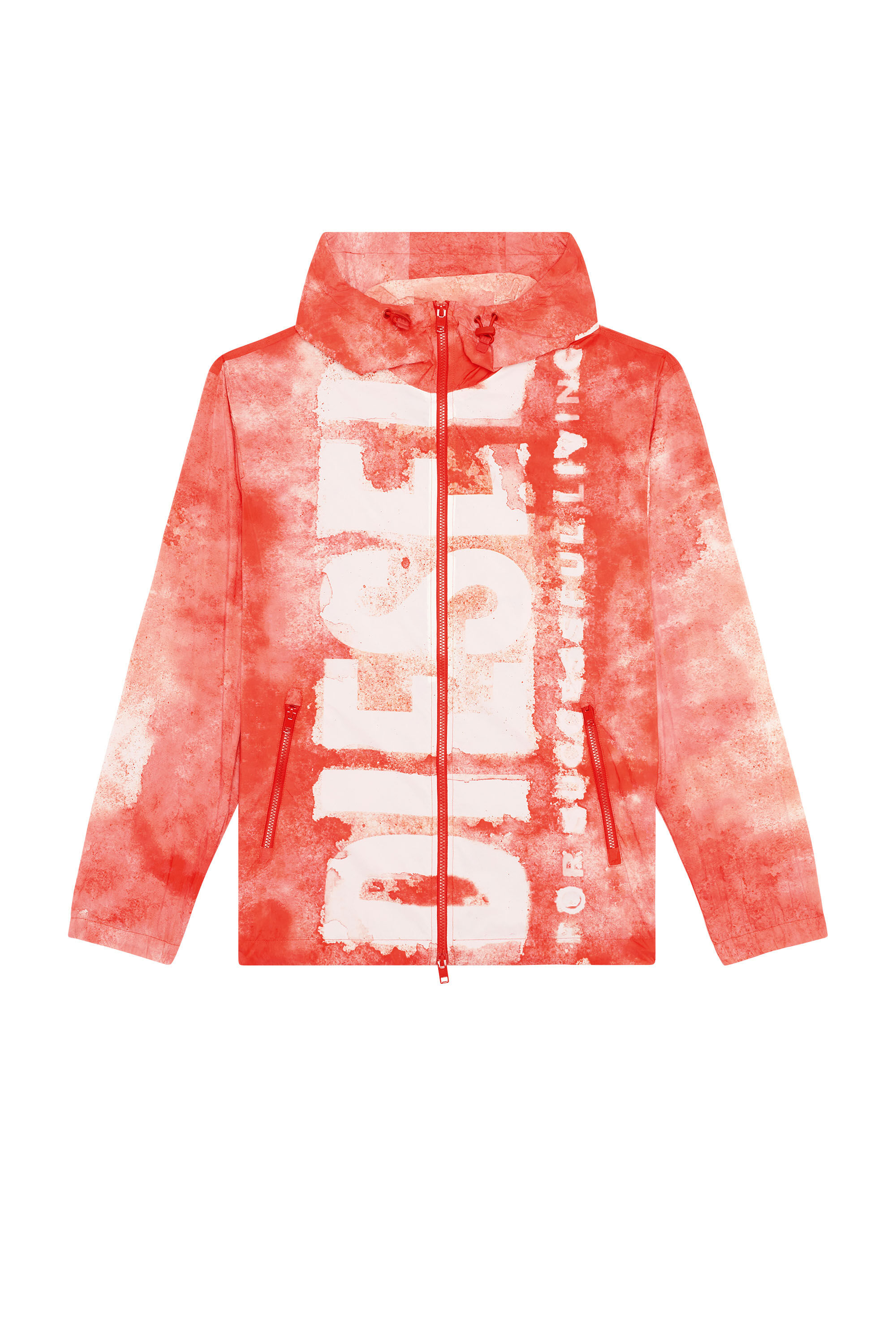 Men's Watercolour-effect windbreaker with logo | Multicolor | Diesel