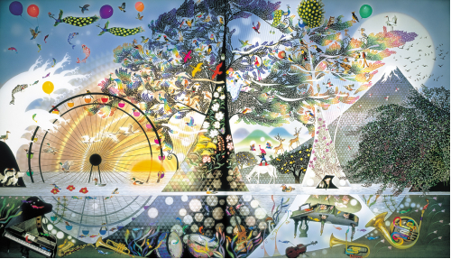 95歳になった現在も作品制作に力を注ぐ、藤城清治氏。約50点の版画作品