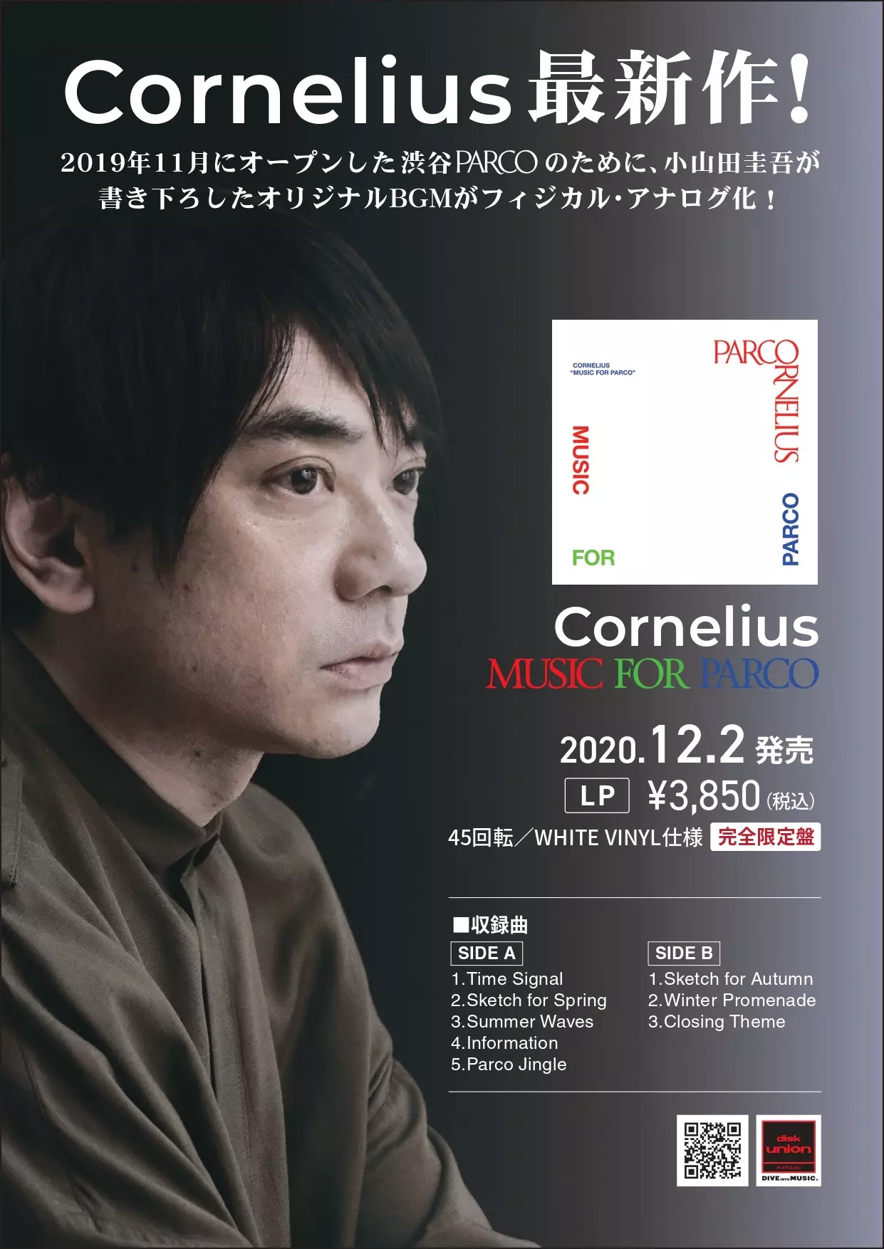 MUSIC FOR PARCO/Cornelius/コーネリアス/限定盤/45回転/WHITE VINYL