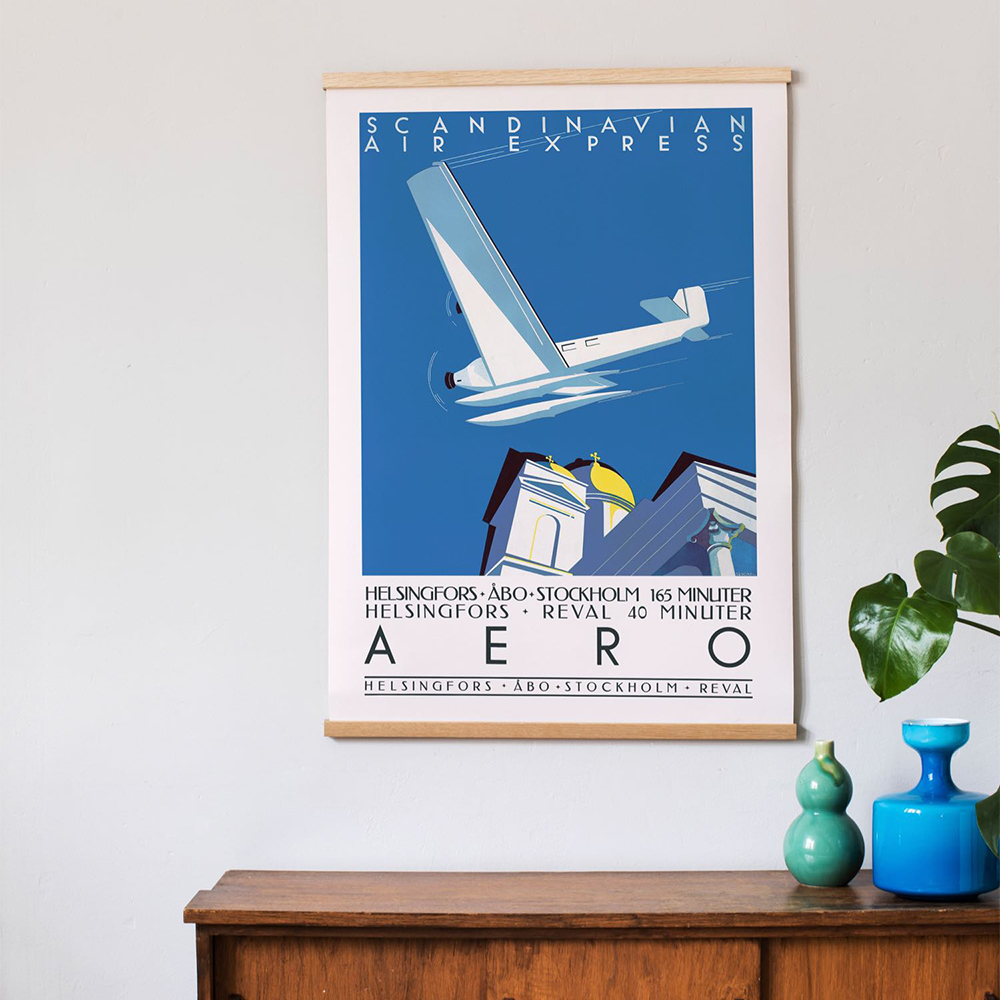 北欧アートポスター「カムトゥフィンランド！」ビンテージ旅行ポスター