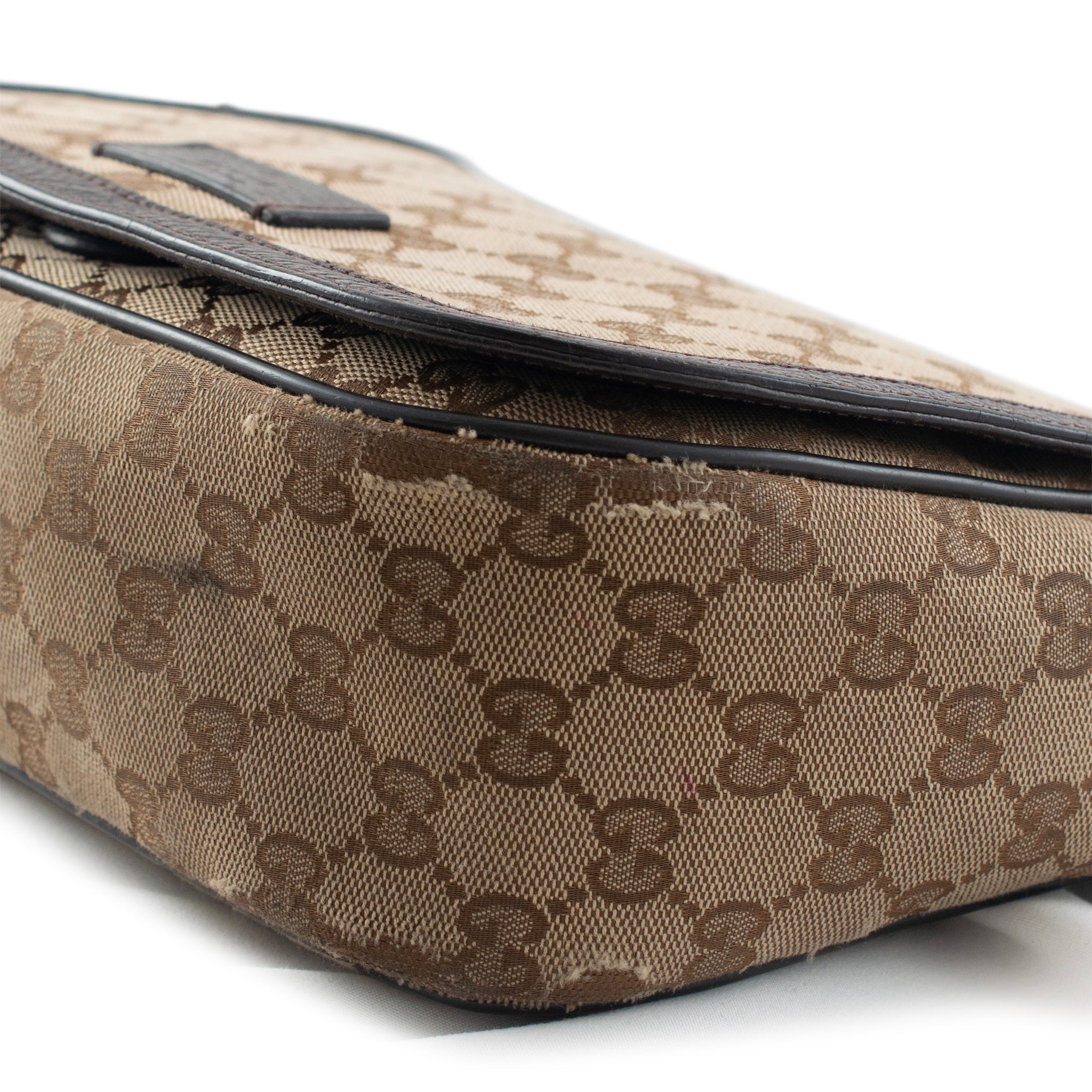 Gucci Monogram GG Canvas 807401990 Brown & Beige Flap Cross Body Messe