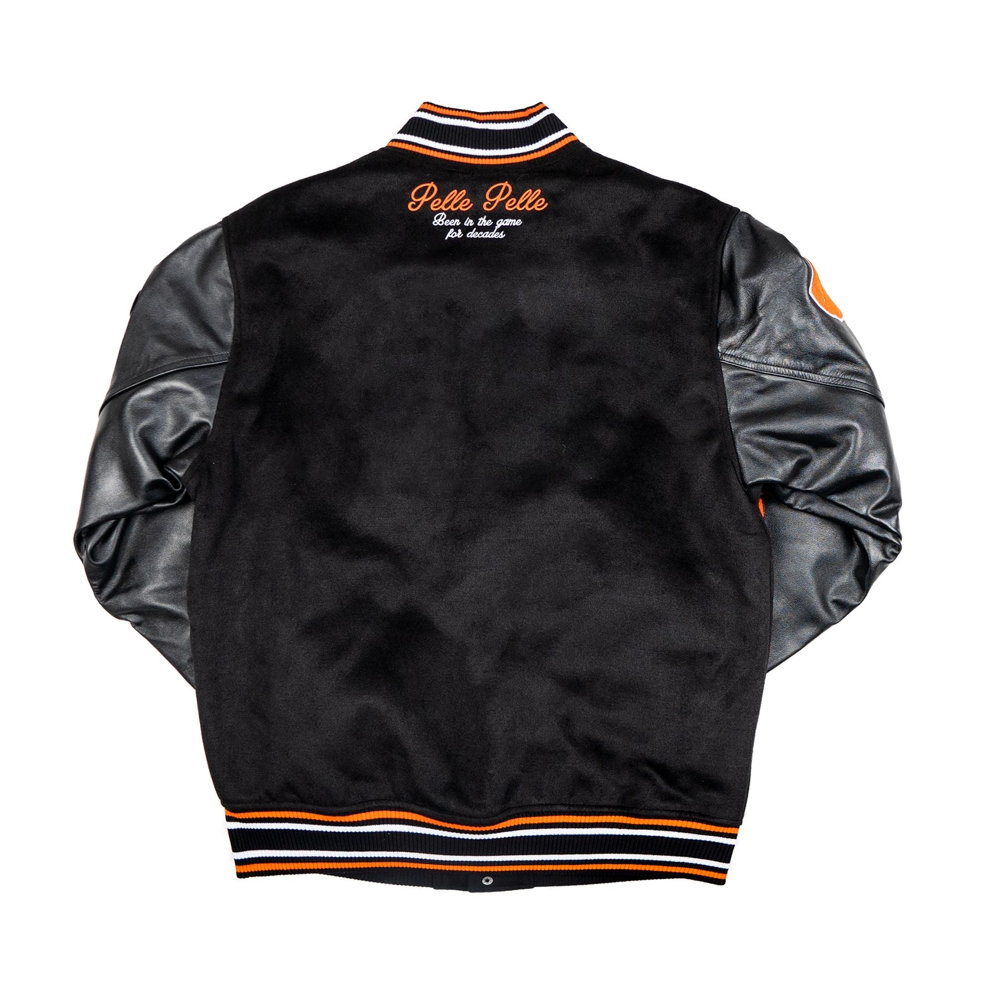 Pelle Pelle World Famous Wool and Leather Varsity Jacket - Black