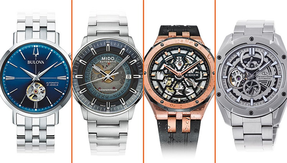 自動巻き腕時計「オープン＆スケルトン」4選、10万円以下から内部機構