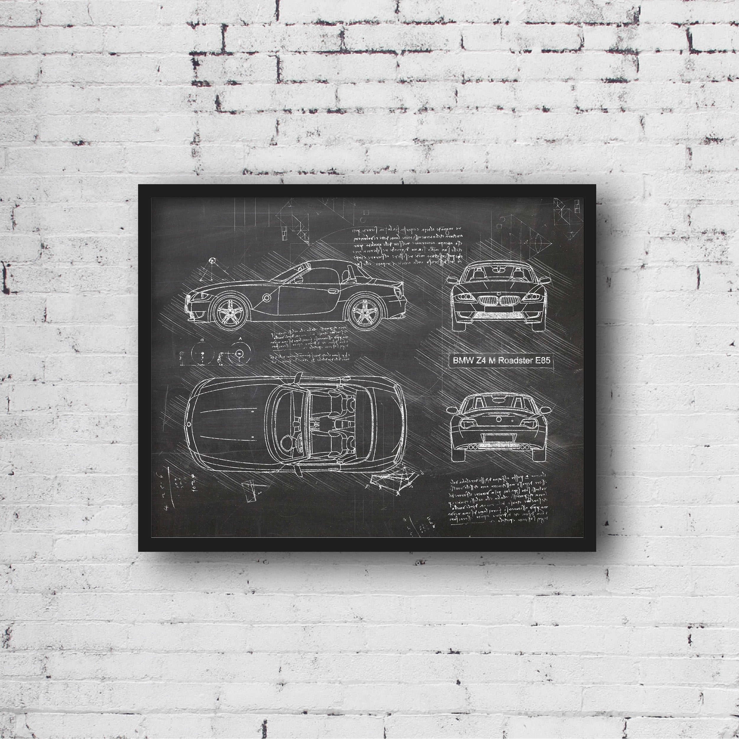 BMW Z4 M Roadster E85 (2006-08) da Vinci Sketch Art Print