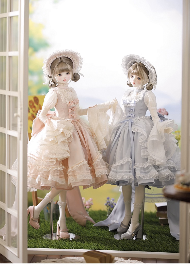 ヨーロピアンフリルドレスセット：ピンク（60cm,SDgirl対応）（SD Girl