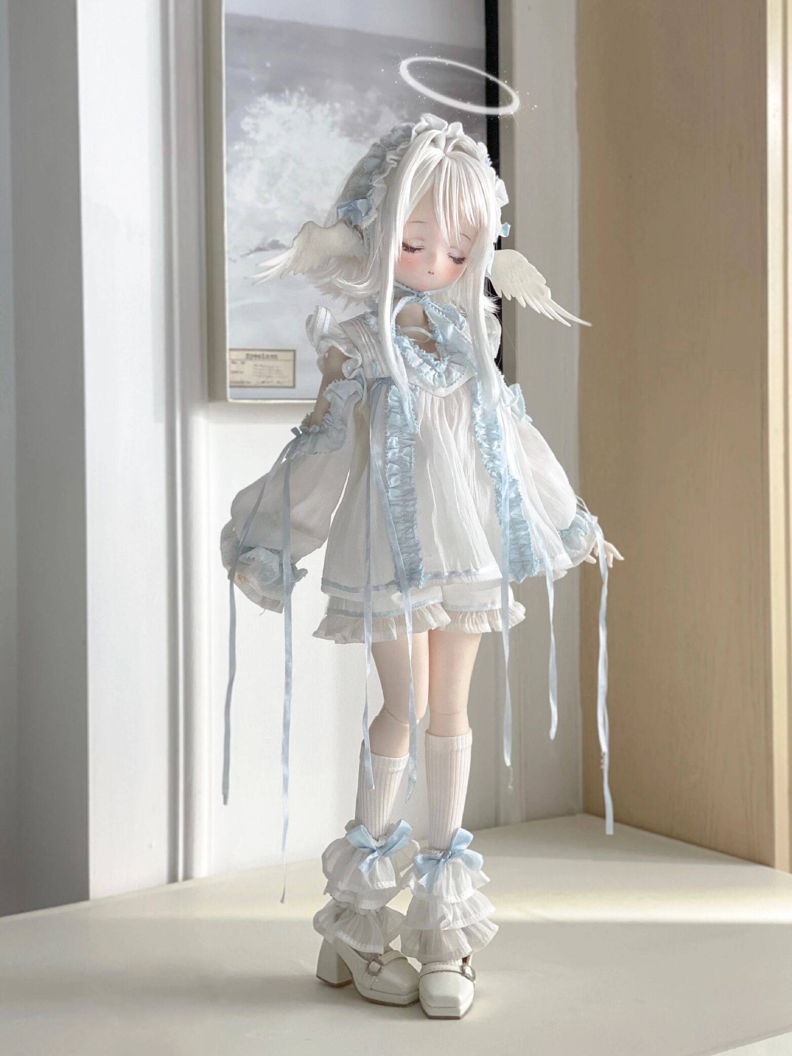 天使のロリータフリルドレス：ピュアブルー（40cm,MDD対応）（MiniDD