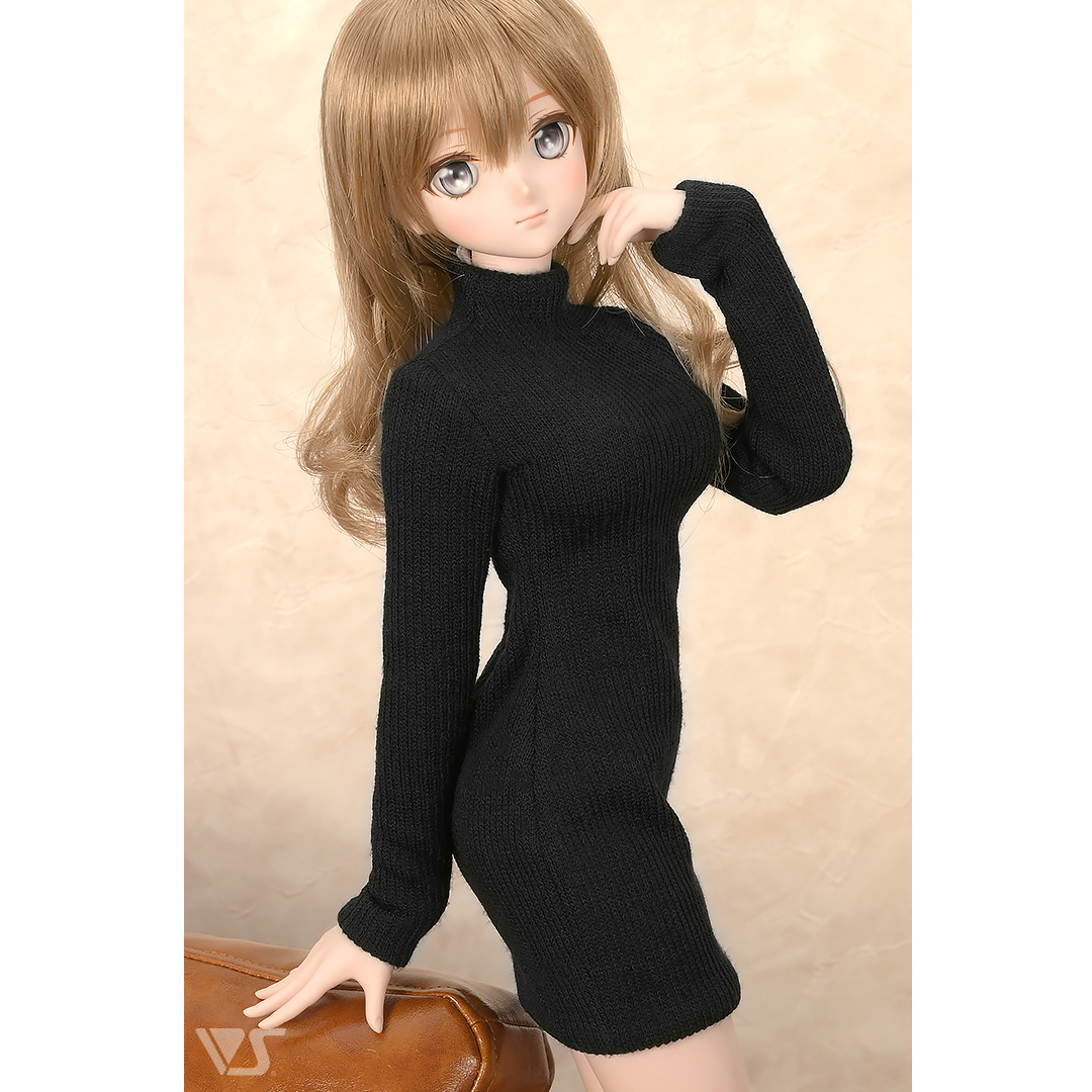 ハイネックリブニットワンピース（黒） | ボークス公式 ドルフィー
