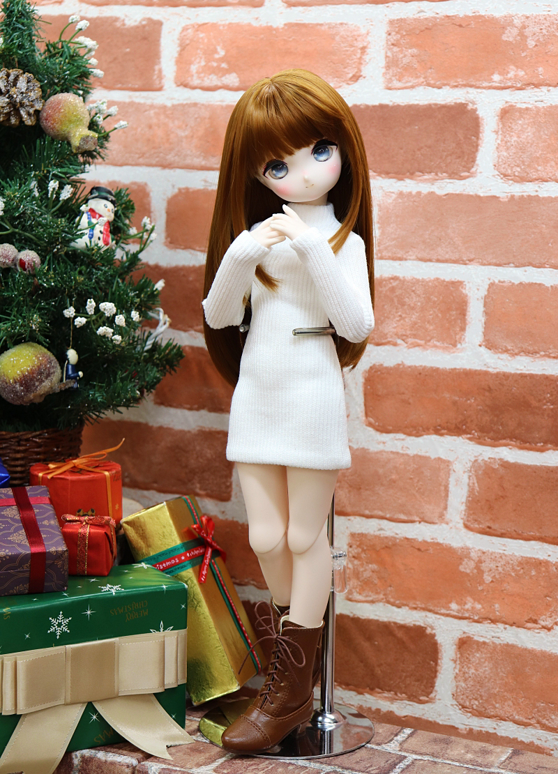 ハイネックリブニットワンピース（白）・ミニ | ボークス公式