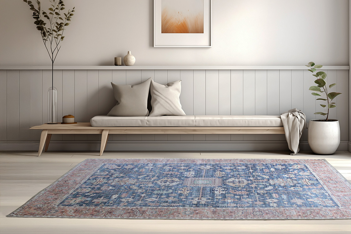 スカイブルー✳︎53×108✳︎額縁Design アイボリー トルコヴィンテージ