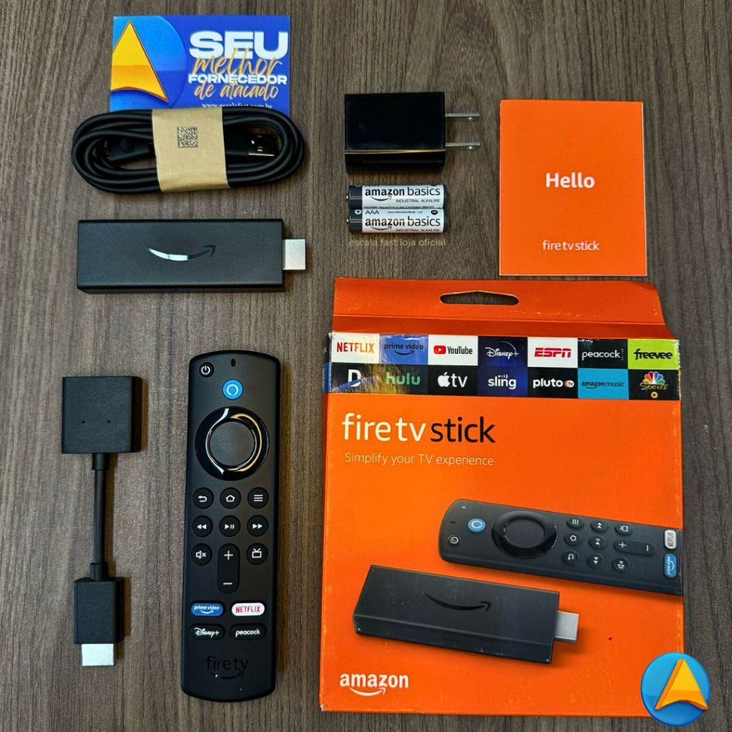 Novo Amazon Fire Stick TV Full HD 3ª Geração Alexa Comando de Voz