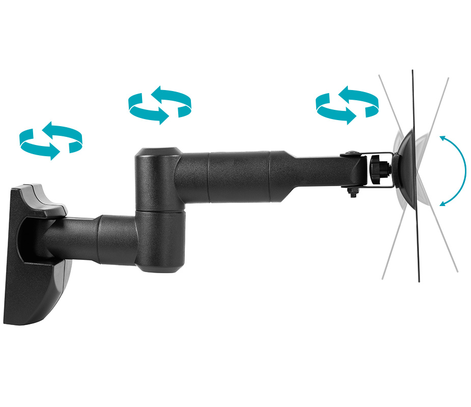 Monoprice Premium Full Motion TV Wall Mount Bracket Low Profile