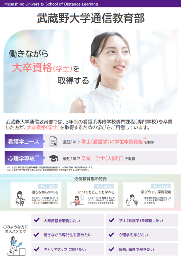 看護学コース | 武蔵野大学通信教育部