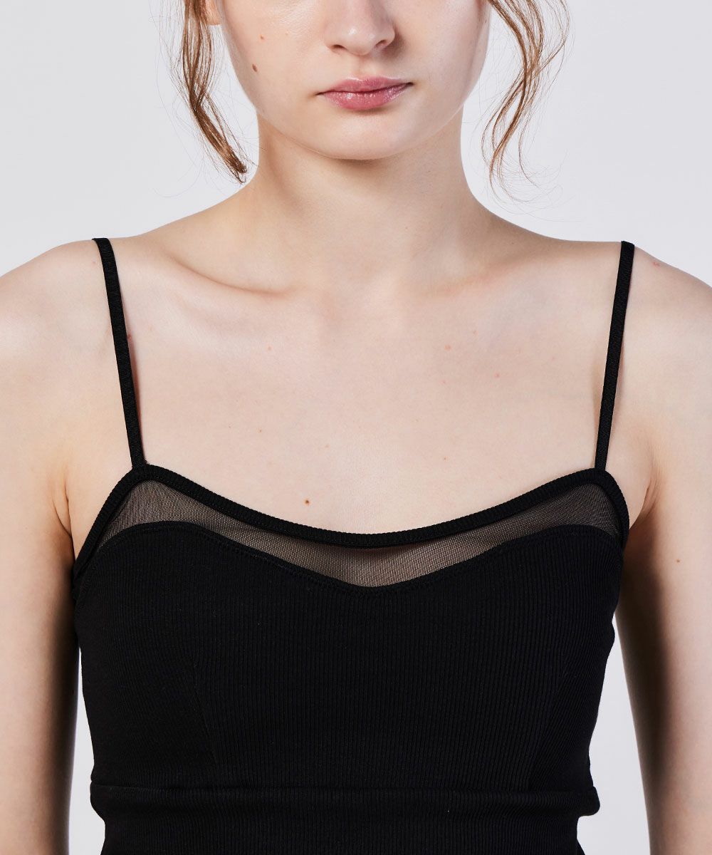 Sov. / カップ付シースルーキャミソール TOPS Night STORE | ダブル