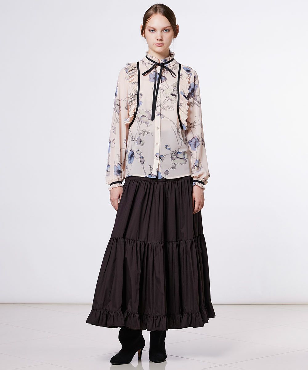 Sov. / フラワーシフォンブラウス TOPS Night STORE | ダブル