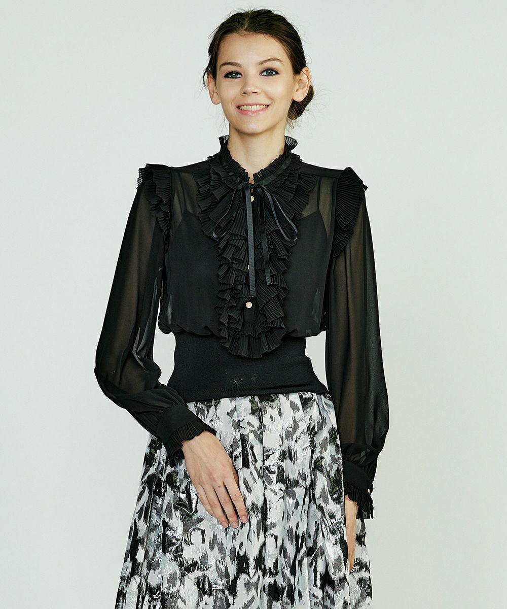 Sov. / ギャザーフリルデザインブラウス TOPS Night STORE | ダブル