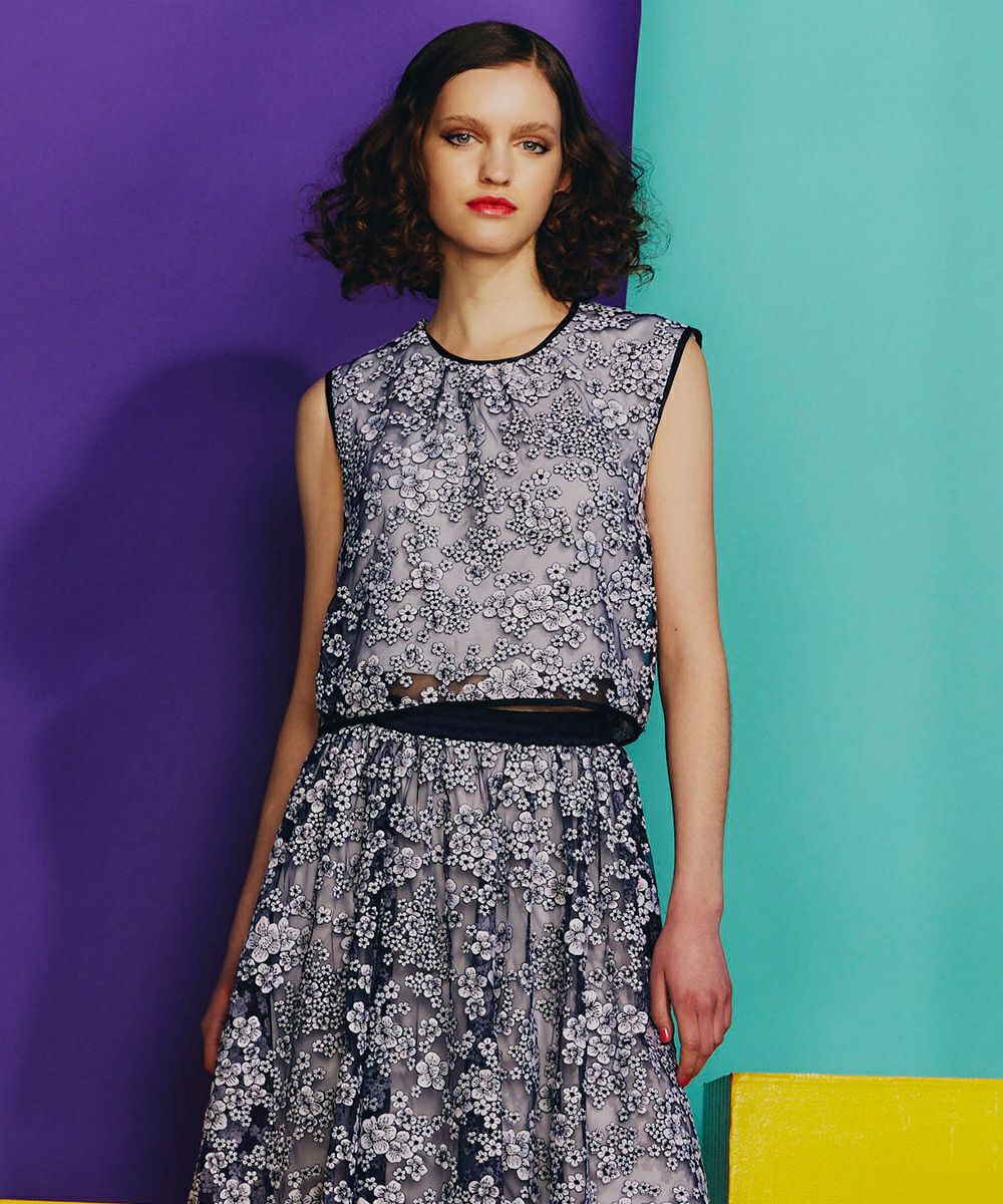 Sov. / フラワー刺繍チュールブラウス(SALE) シャツ・ブラウス Night