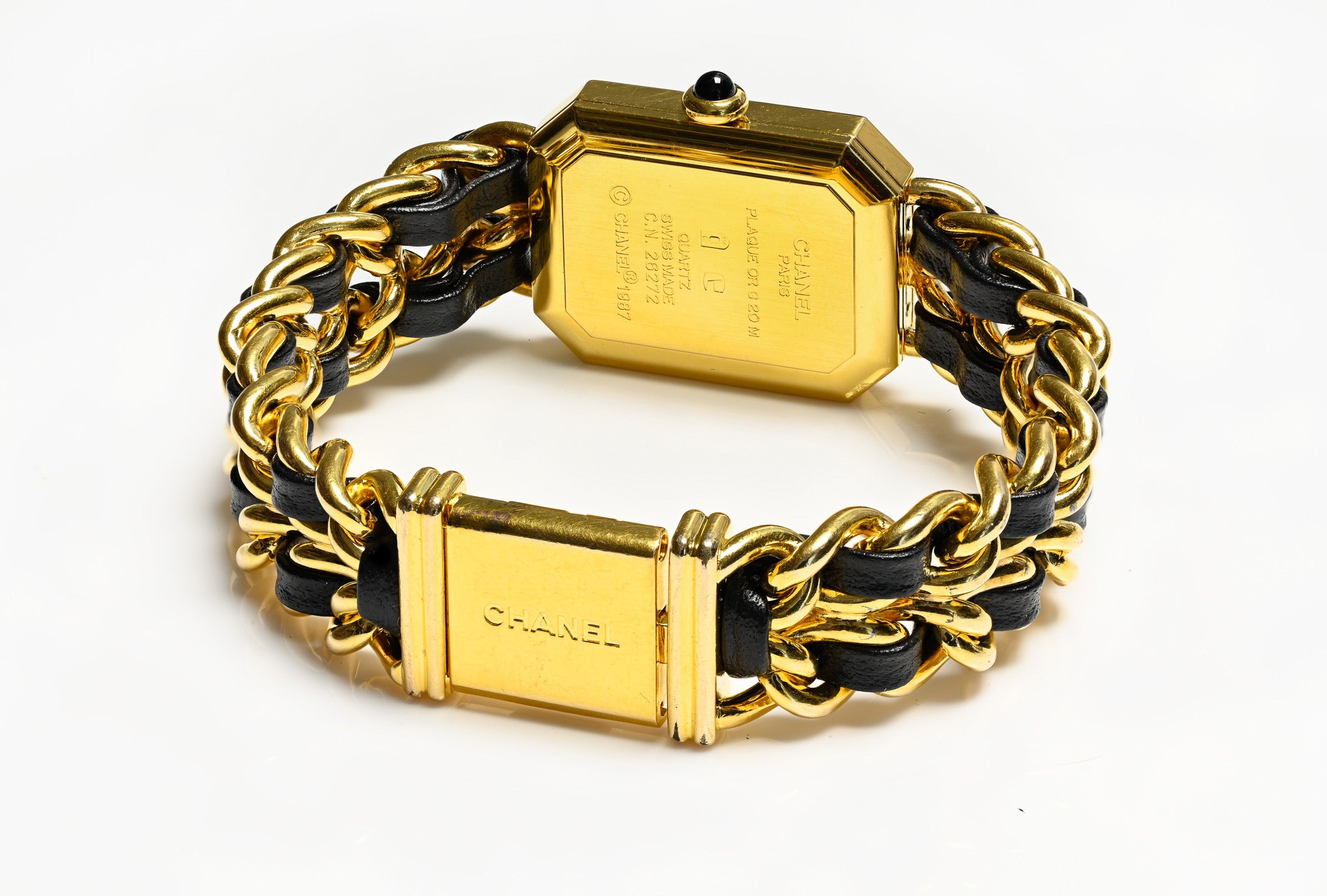 Chanel Paris Premiere Gold Plated Leather Chain Women's Watch