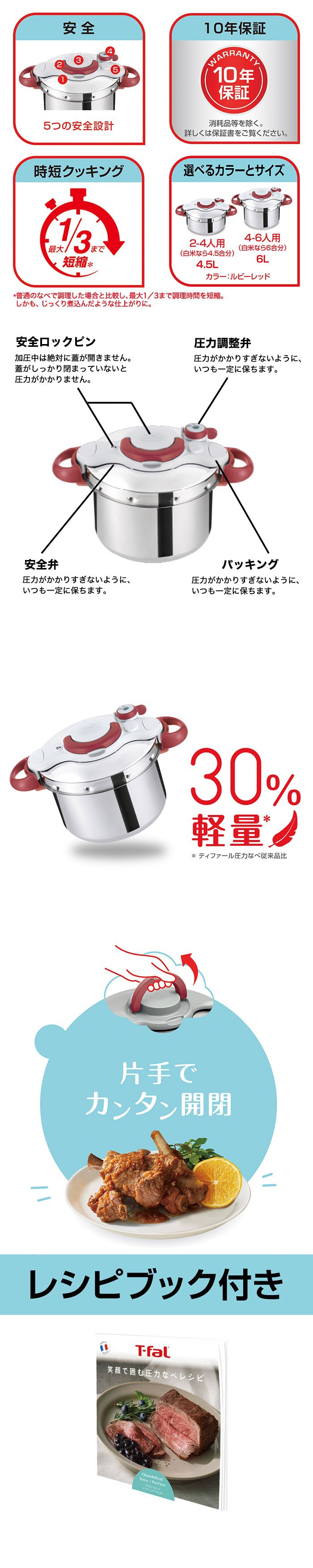 T-fal クリプソ クレール プラス 圧力鍋 6L P4310732 Amazon