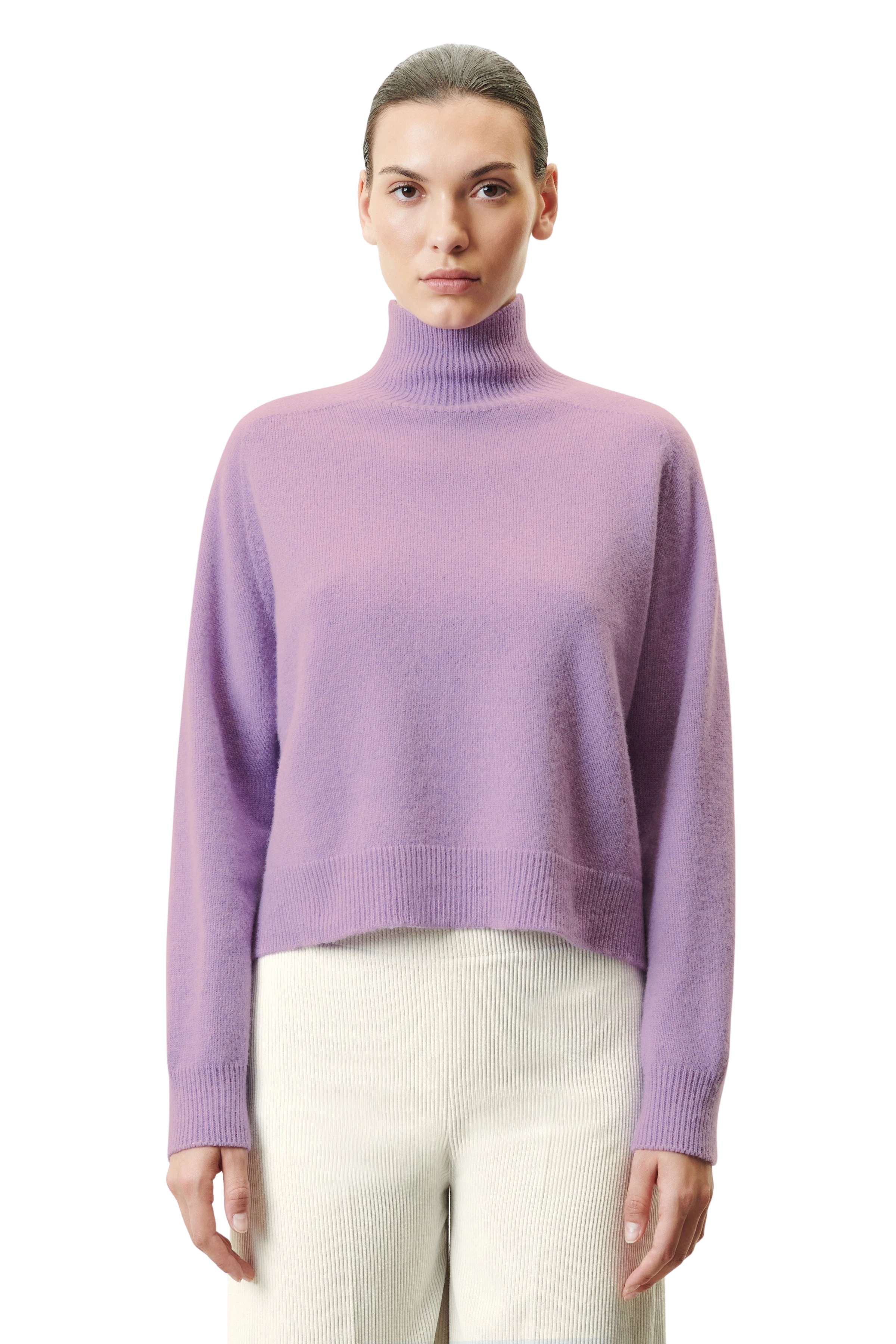Women knit sweater LYZIMA in purple from DRYKORN