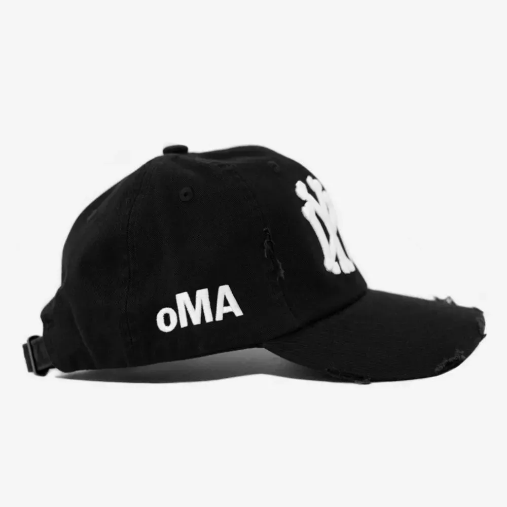 Boné oMA Studios NY NY Bones Distressed Black White - Droper