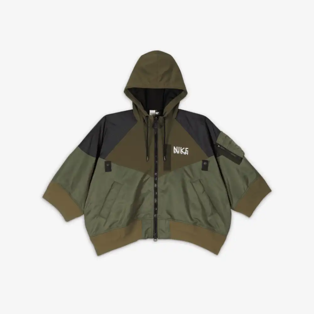 sacai x Nike Jaqueta Full-zip Hooded Green - Droper